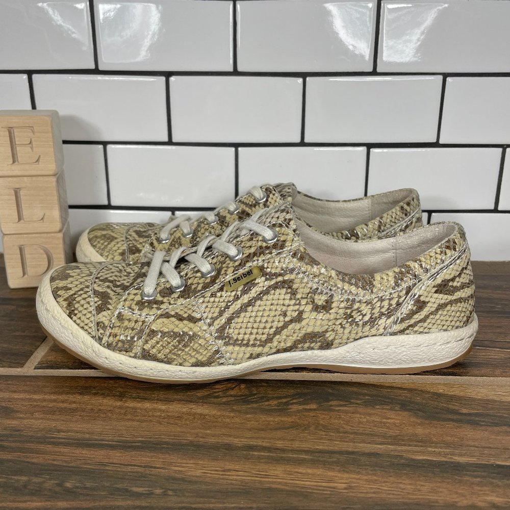 Josef Seibel Caspian Women's Size EU 36 Shoes Snake Print Leather Casual Sneaker